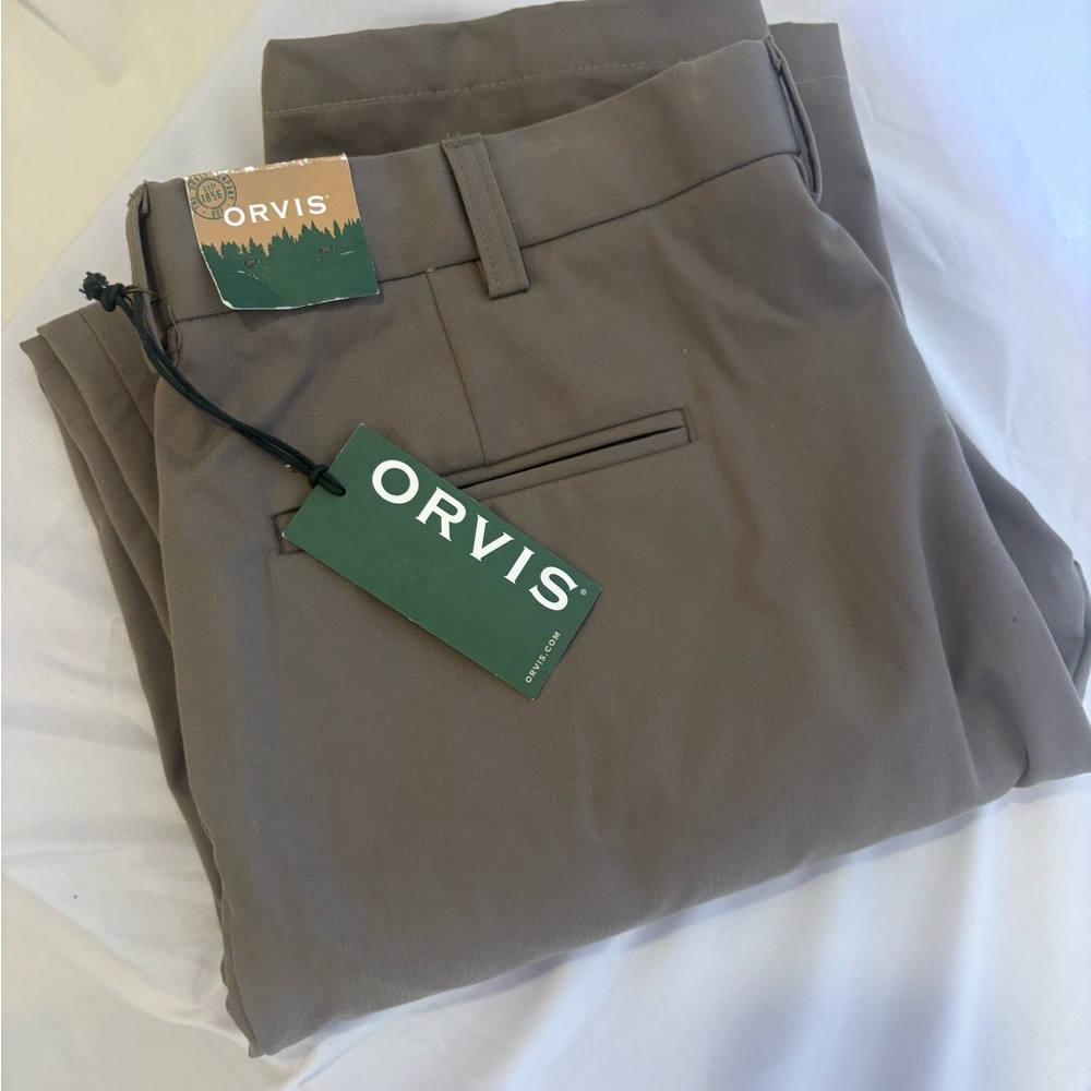 Orvis Men's Taupe Dress Trousers